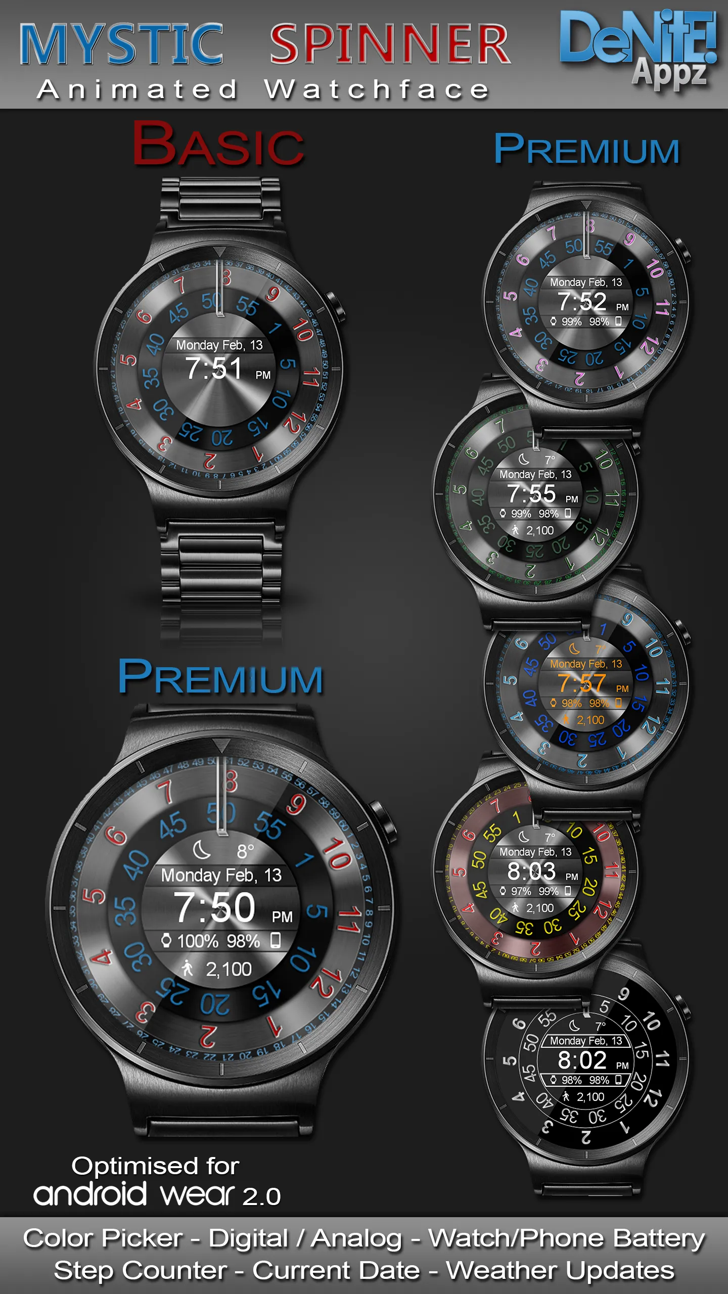 Mystic Spinner HD Watch Face | Indus Appstore | Screenshot