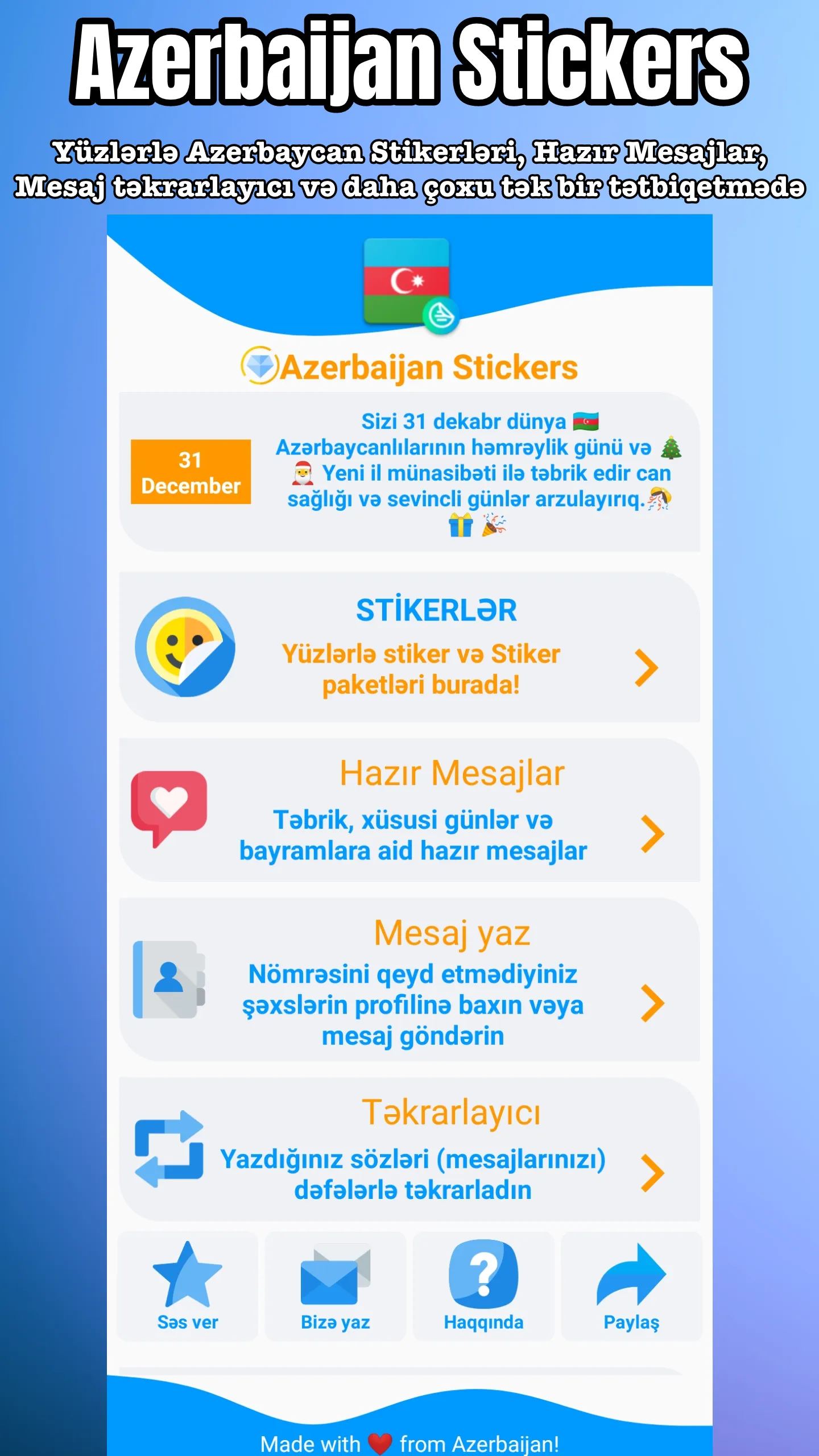 Azerbaijan Stickers | Indus Appstore | Screenshot