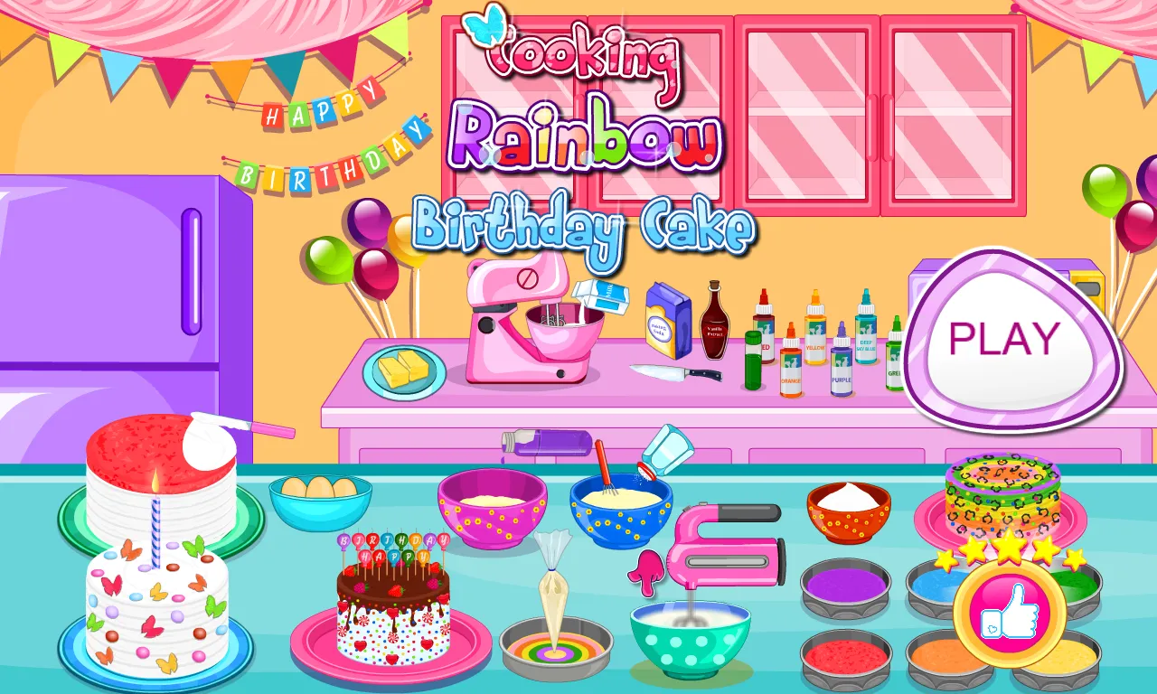 Cooking Rainbow Birthday Cake | Indus Appstore | Screenshot