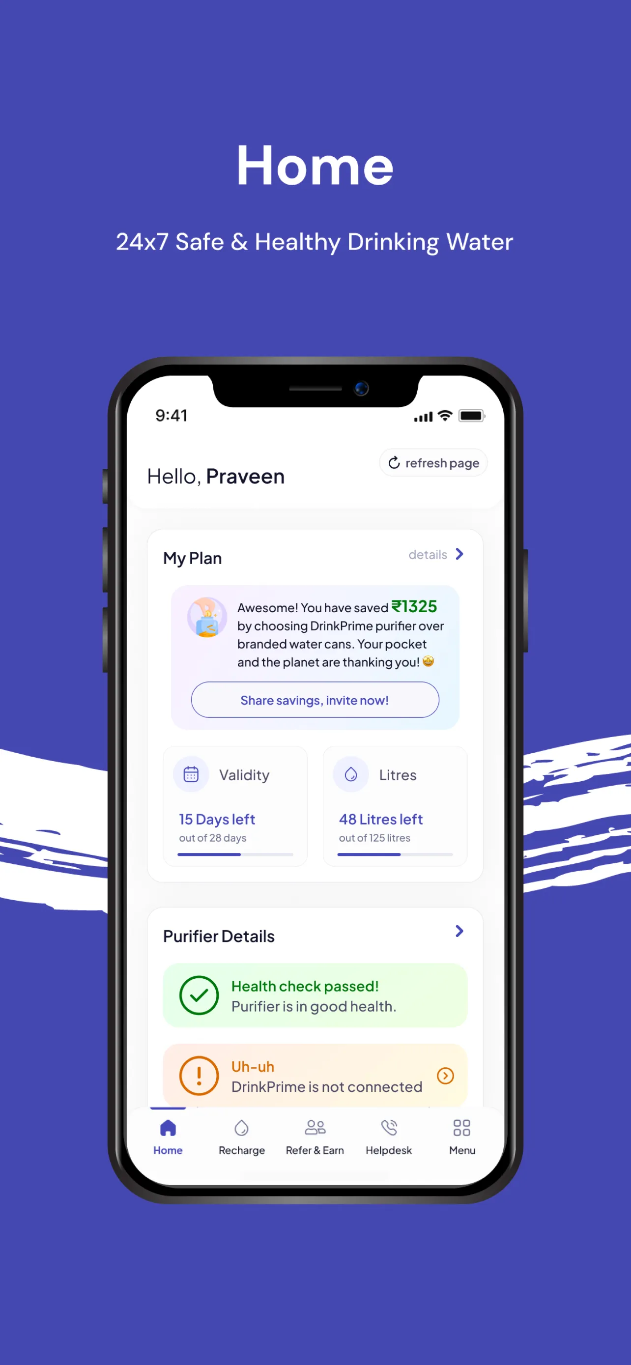 DrinkPrime Water Purifier | Indus Appstore | Screenshot