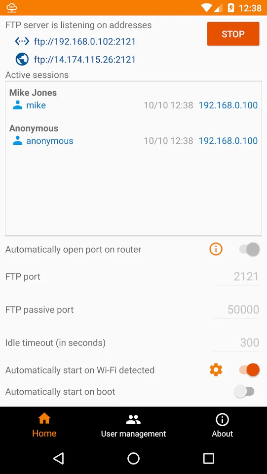 FTP Server - Multiple FTP user | Indus Appstore | Screenshot