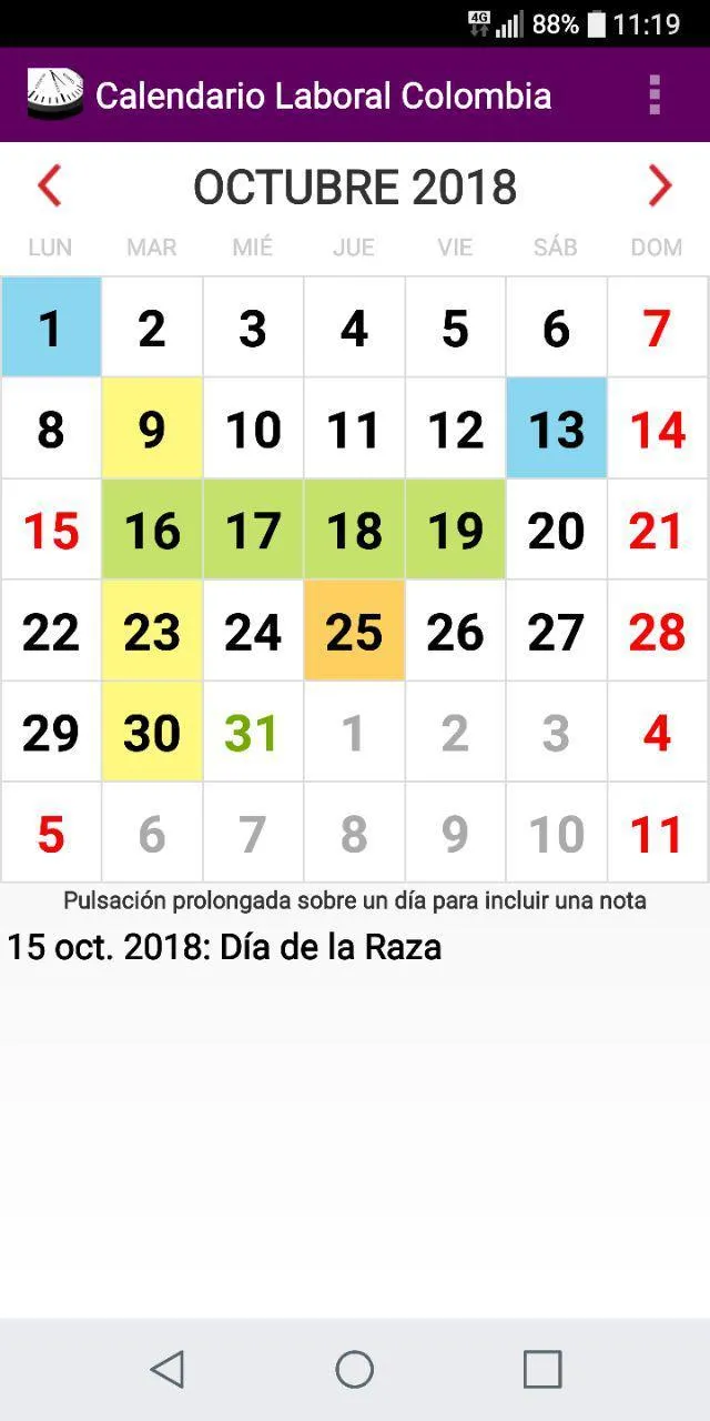 Calendario Colombia 2023 | Indus Appstore | Screenshot