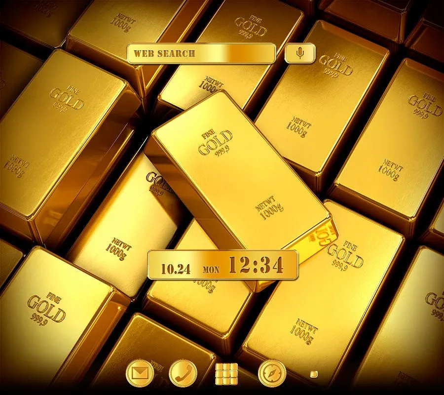 Gold Ingots +HOME Theme | Indus Appstore | Screenshot