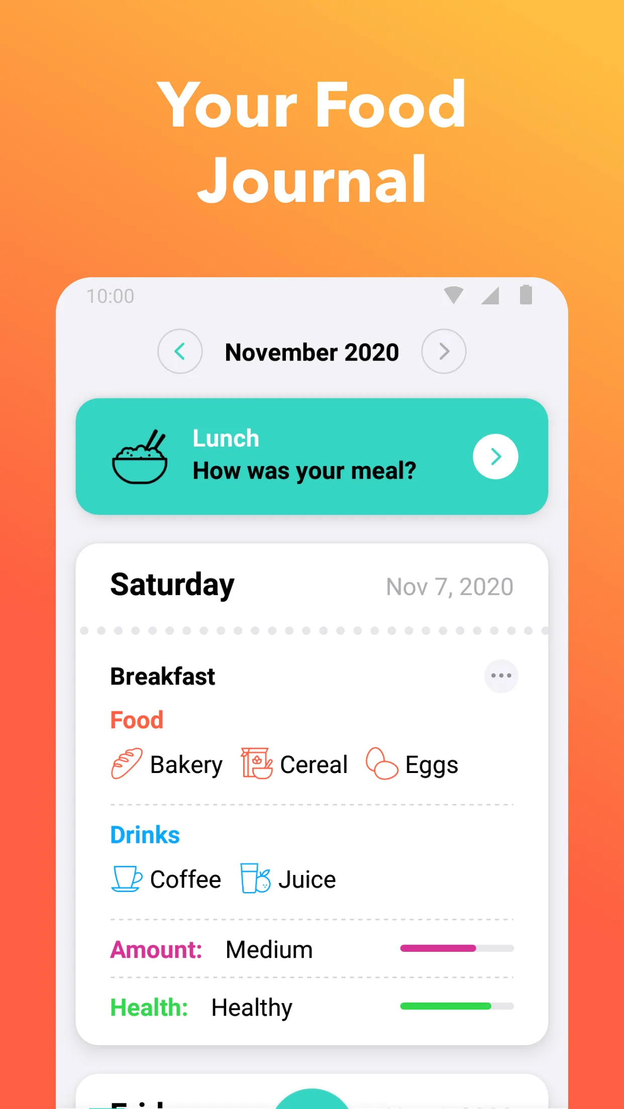 Nutrilio: Food Tracker & Water | Indus Appstore | Screenshot