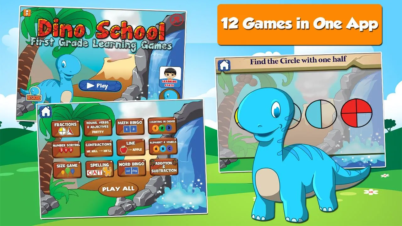 Dino 1st-Grade Learning Games | Indus Appstore | Screenshot