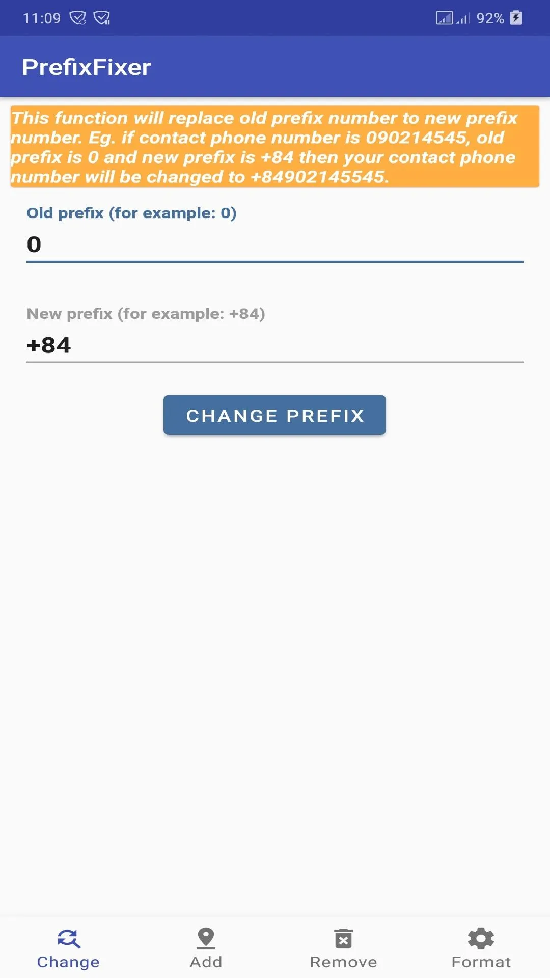 Contacts Prefix Fixer | Indus Appstore | Screenshot