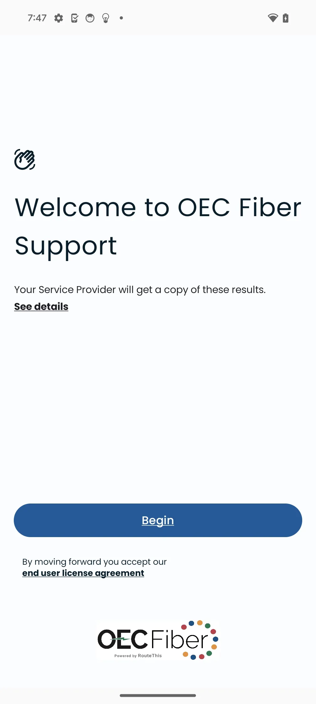 OEC Fiber Support | Indus Appstore | Screenshot