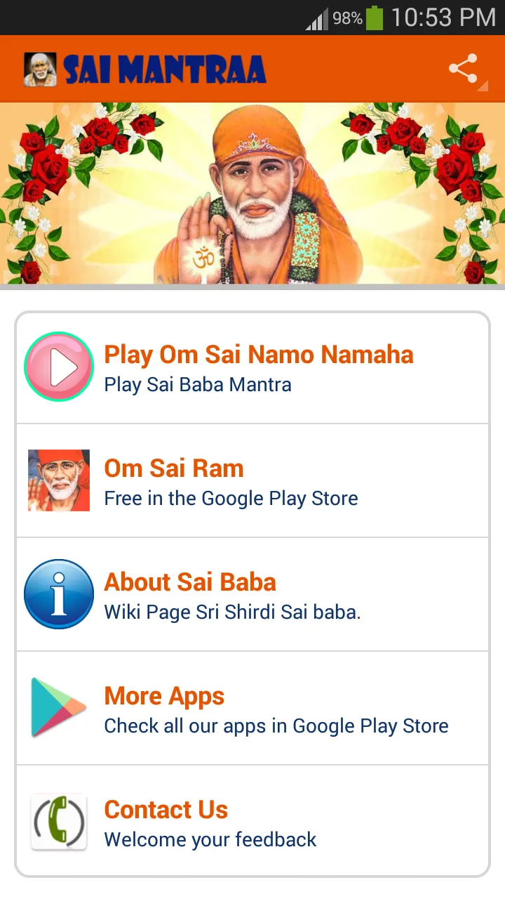 Sai Mantraa Om Sai Namo Namaha | Indus Appstore | Screenshot