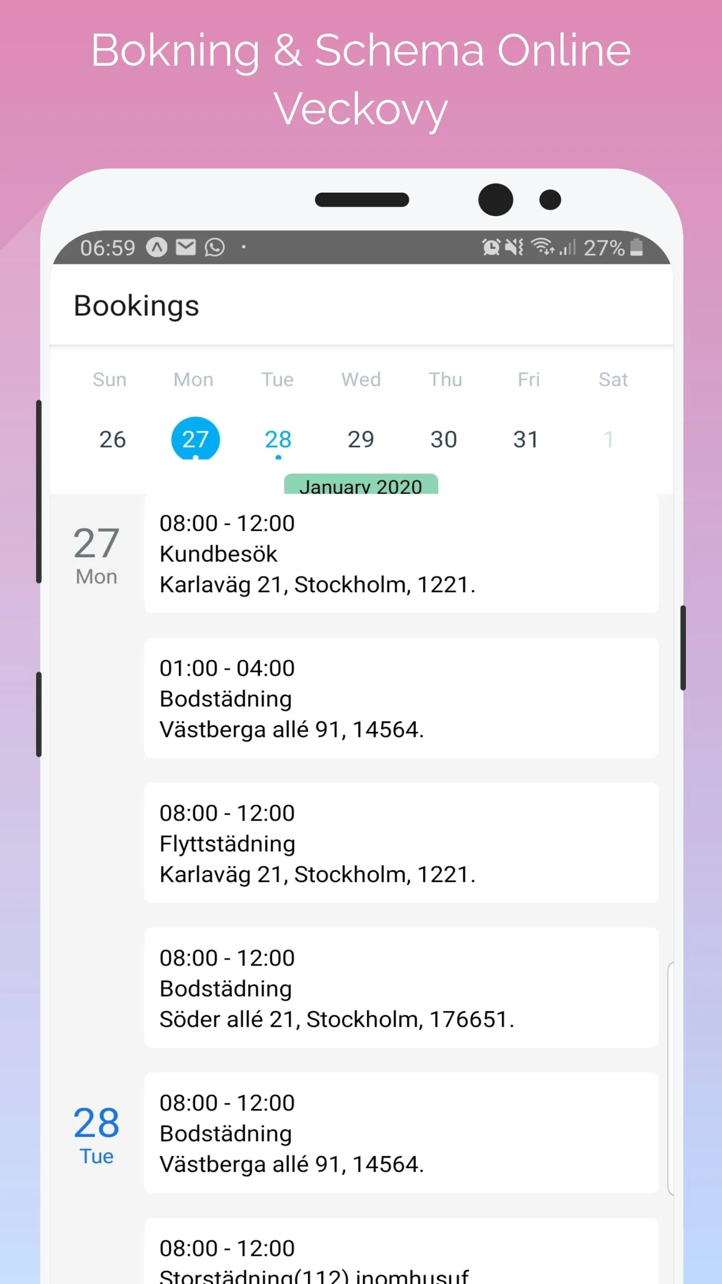 Bokning & Schema Online | Indus Appstore | Screenshot