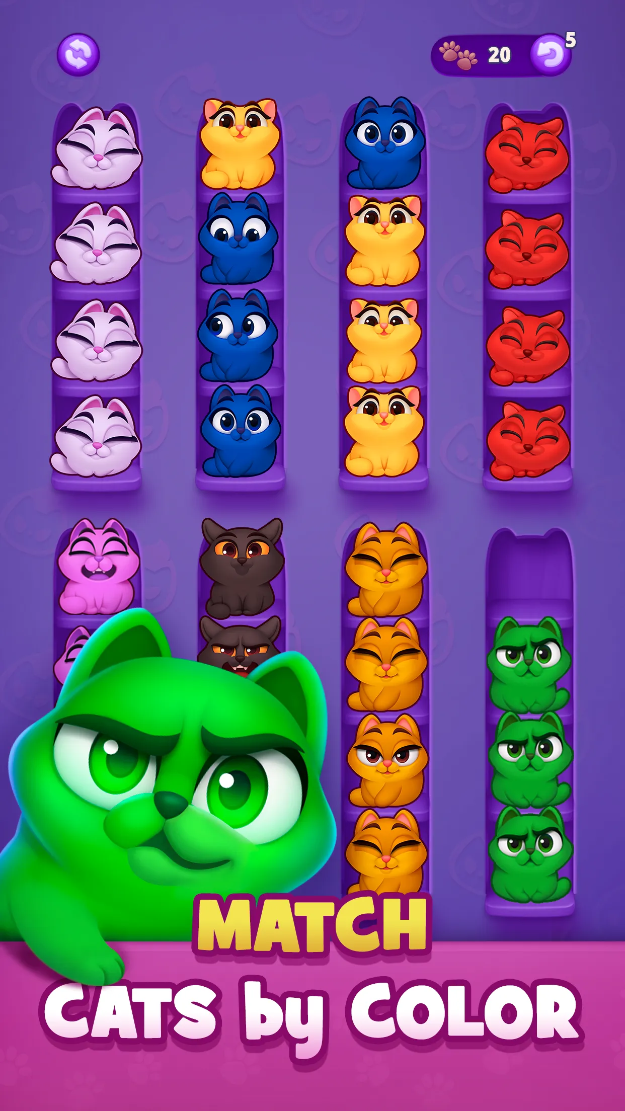 Kitty Sort: Twisted Tails | Indus Appstore | Screenshot