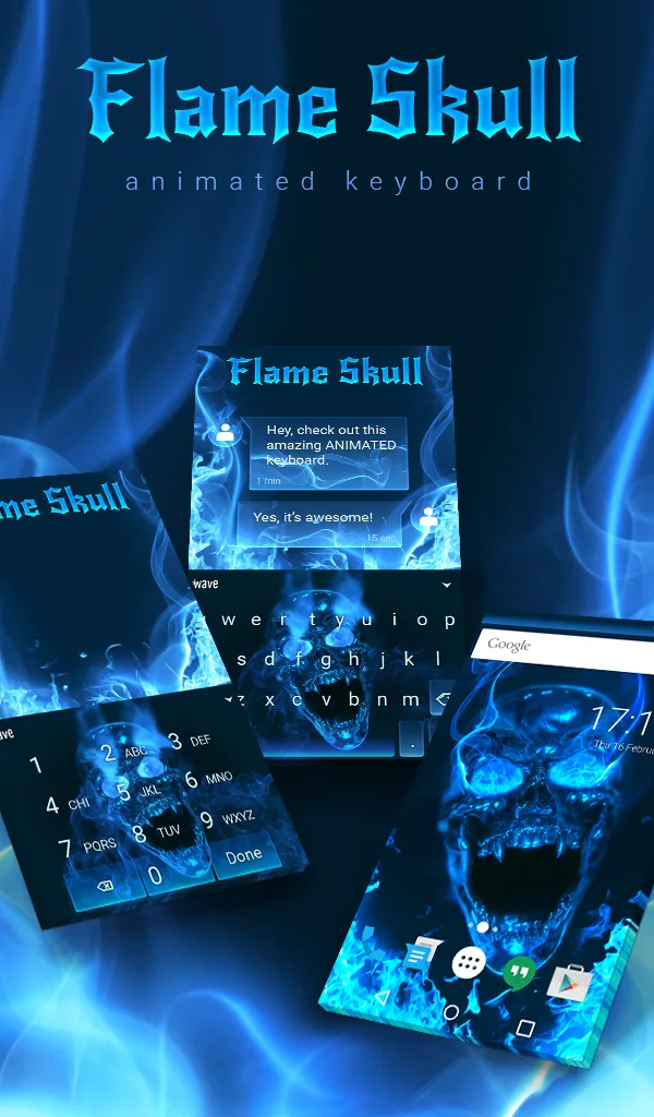 Flame Skull Keyboard Theme | Indus Appstore | Screenshot