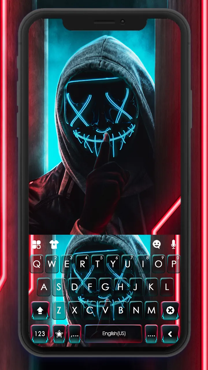 Purge Mask Neon Keyboard Backg | Indus Appstore | Screenshot