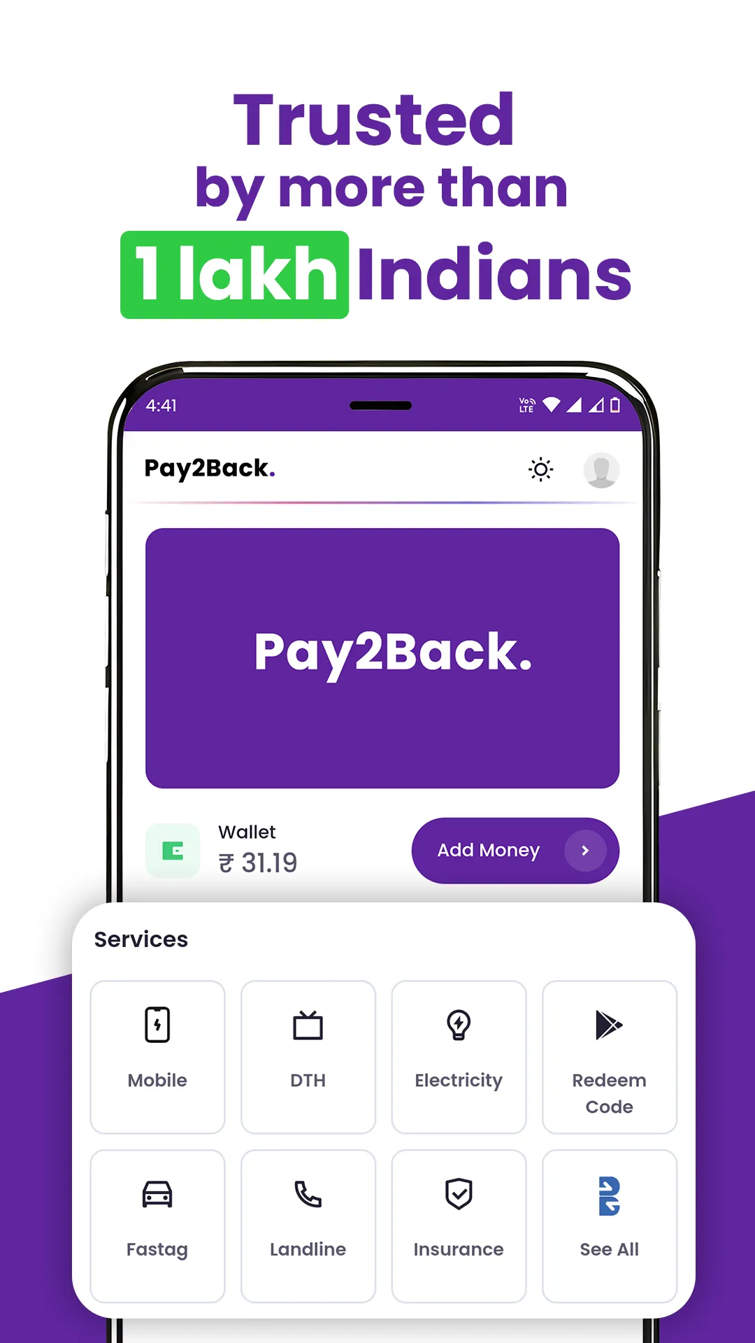 Pay2Back - Recharge App | Indus Appstore | Screenshot