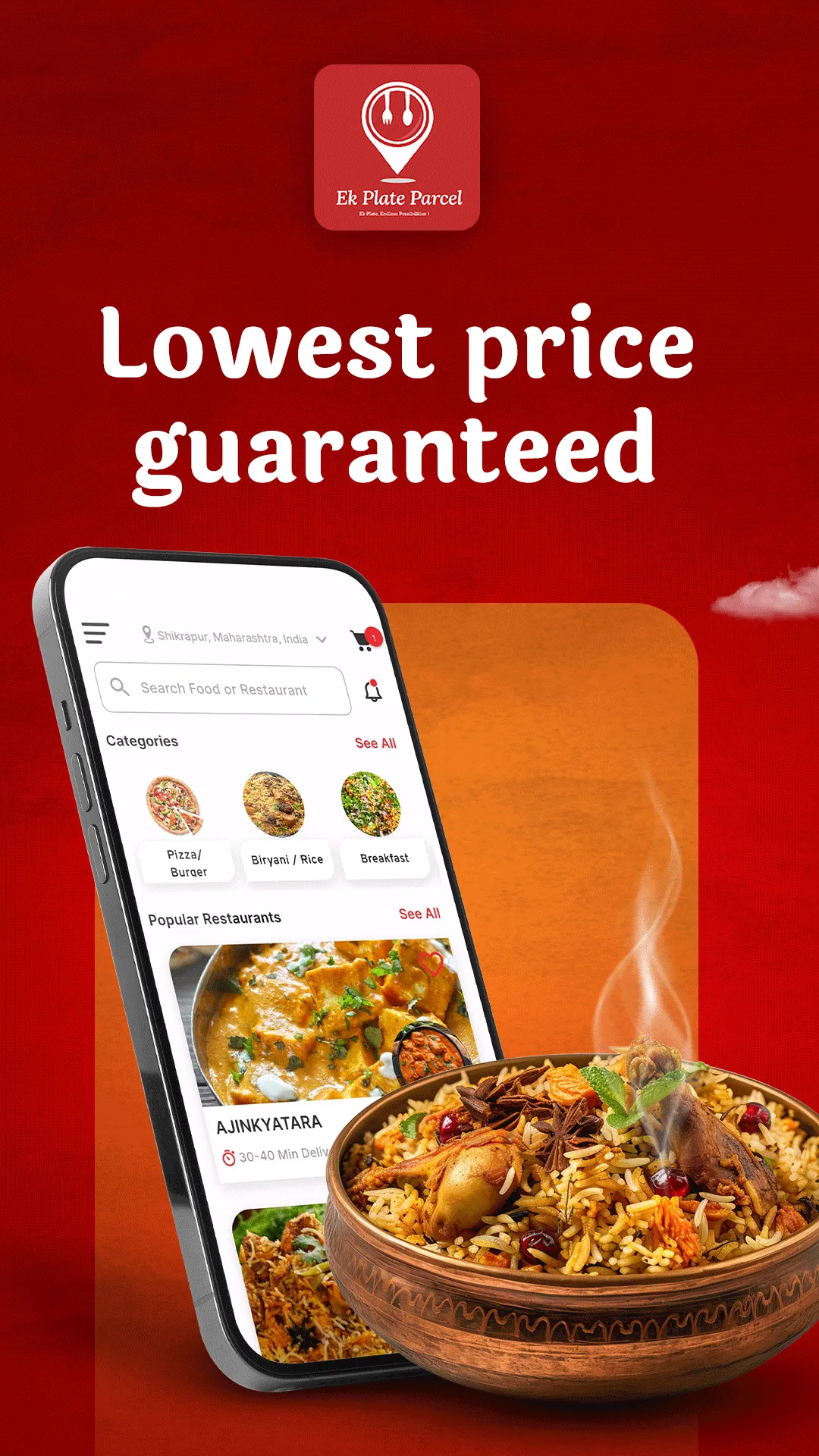 EK PLATE PARCEL: Food Delivery | Indus Appstore | Screenshot