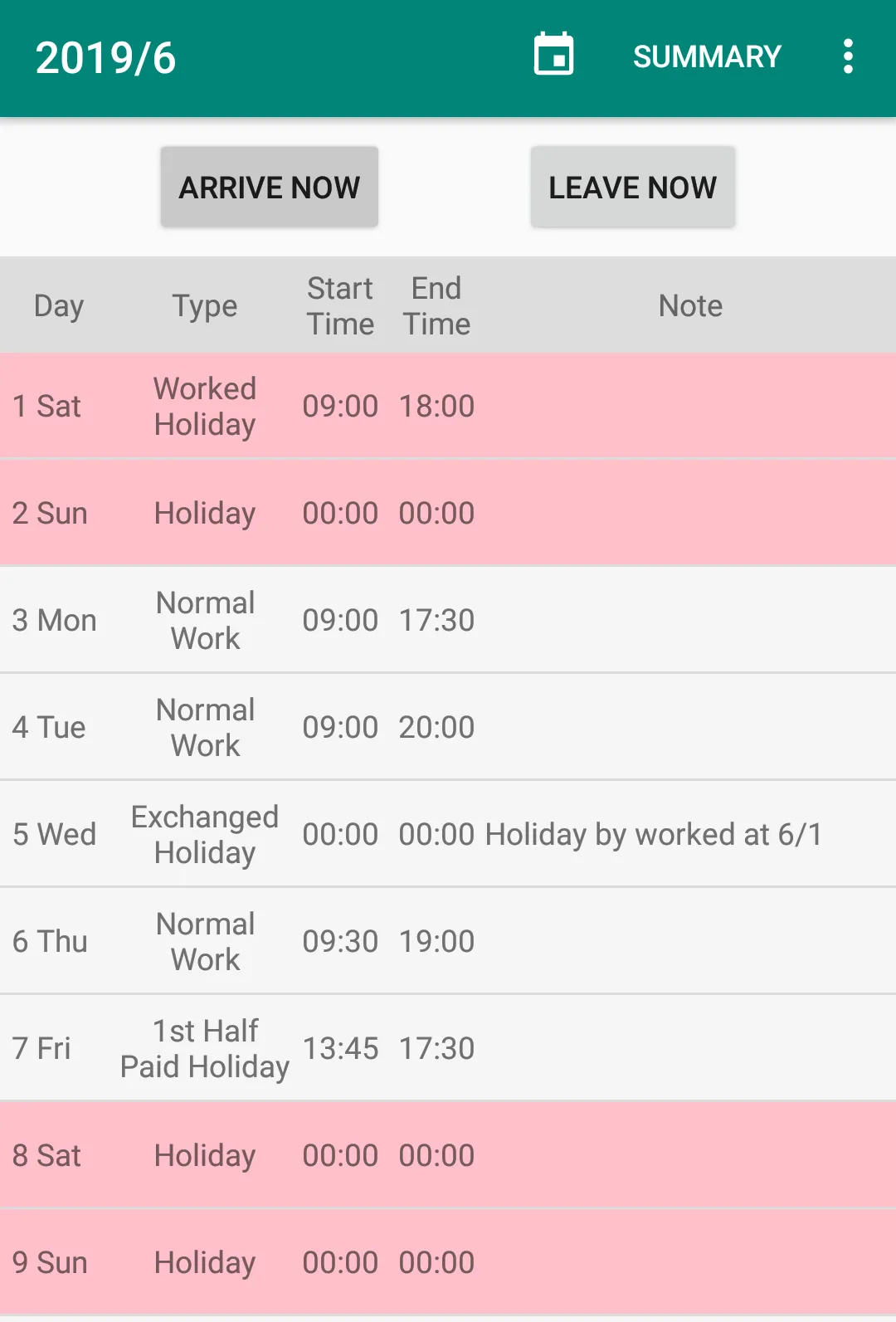 Overtime and Worked Time Log | Indus Appstore | Screenshot