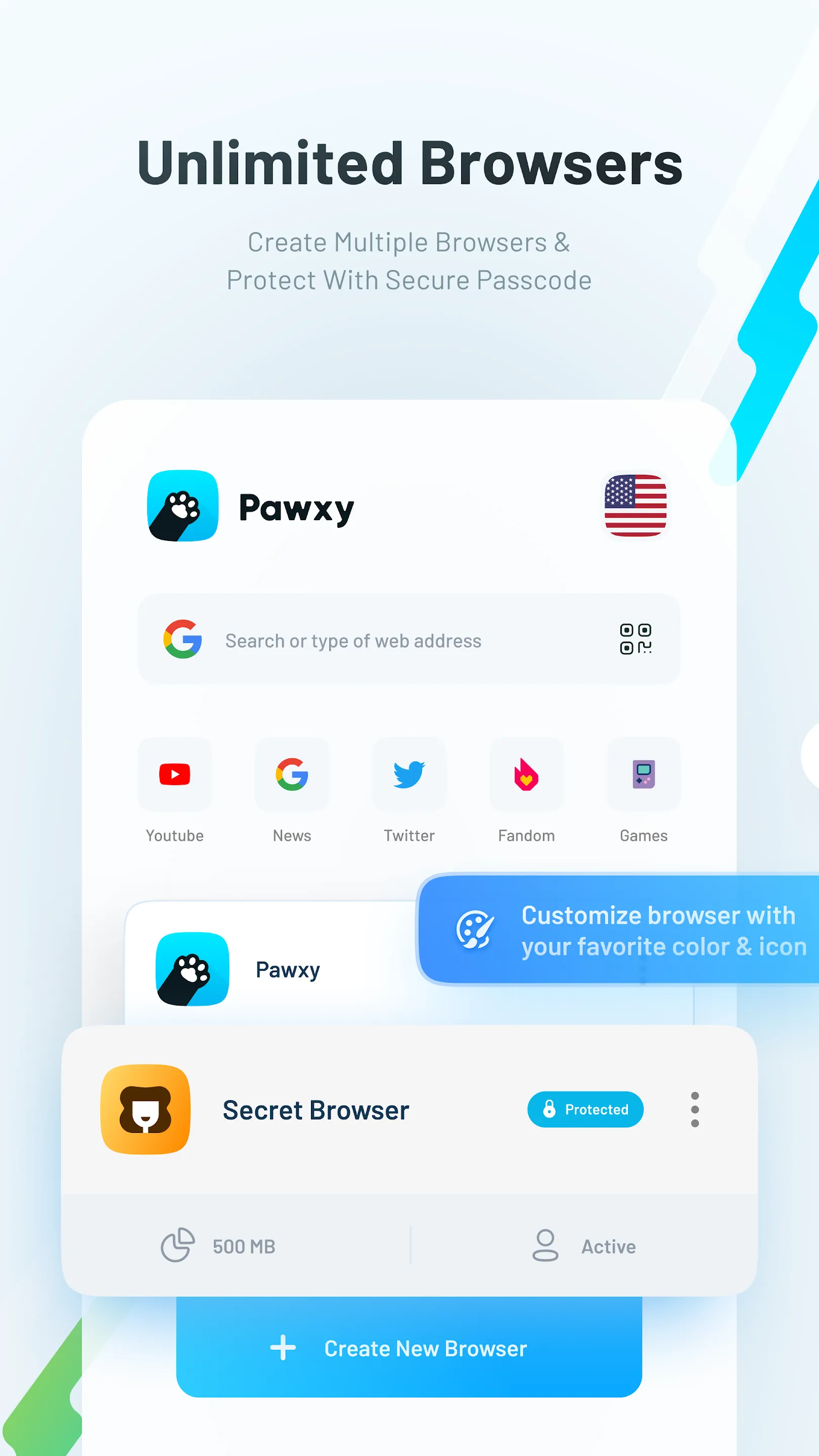 Pawxy - Fast VPN & Web Browser | Indus Appstore | Screenshot