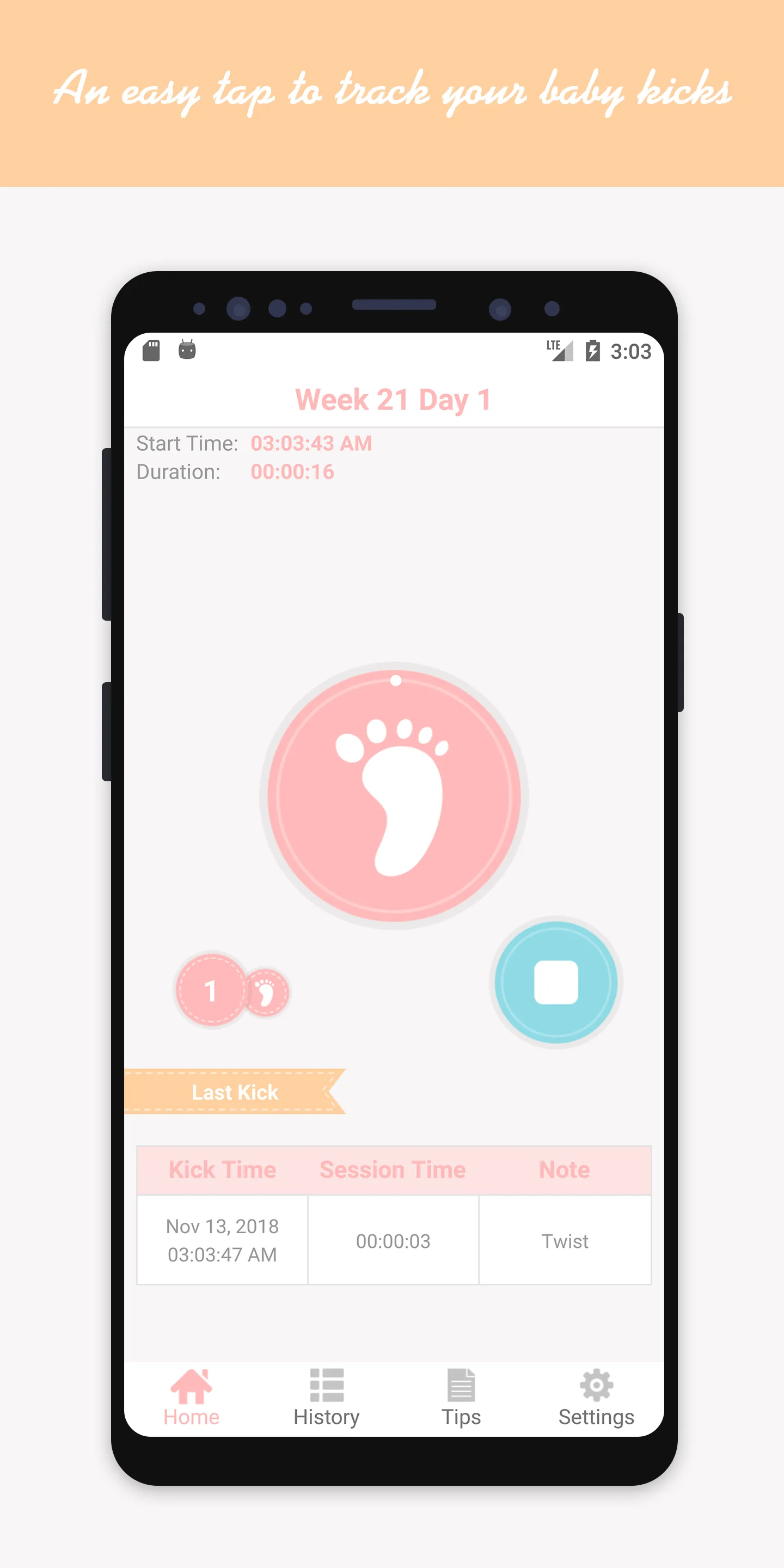 Count Baby Kicks | Indus Appstore | Screenshot