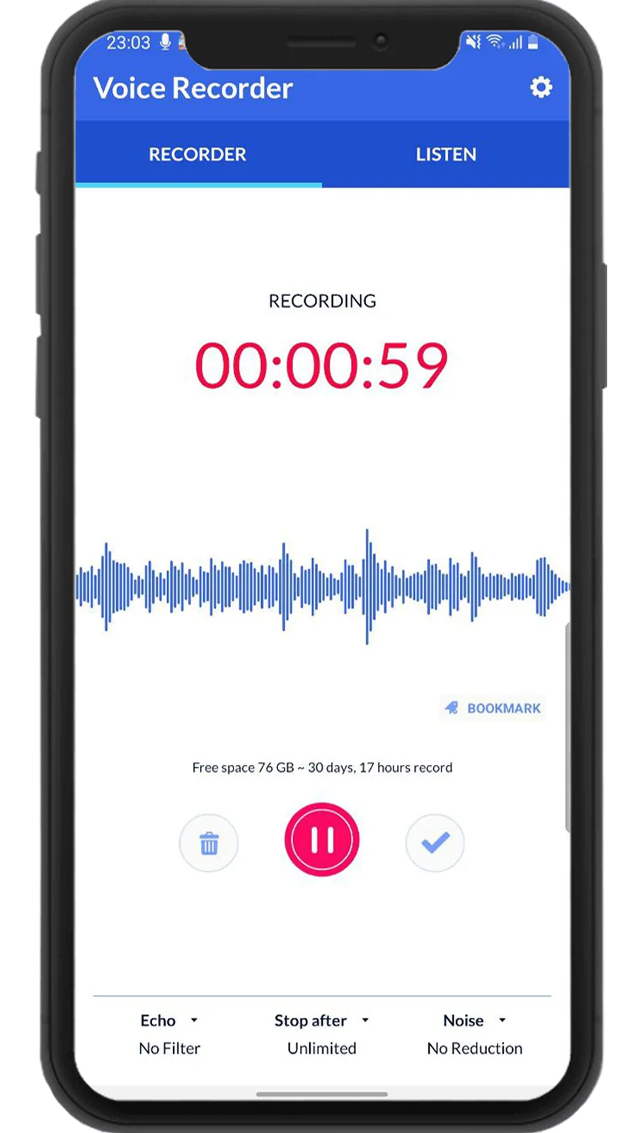 Voice Recorder - Unlimited Rec | Indus Appstore | Screenshot