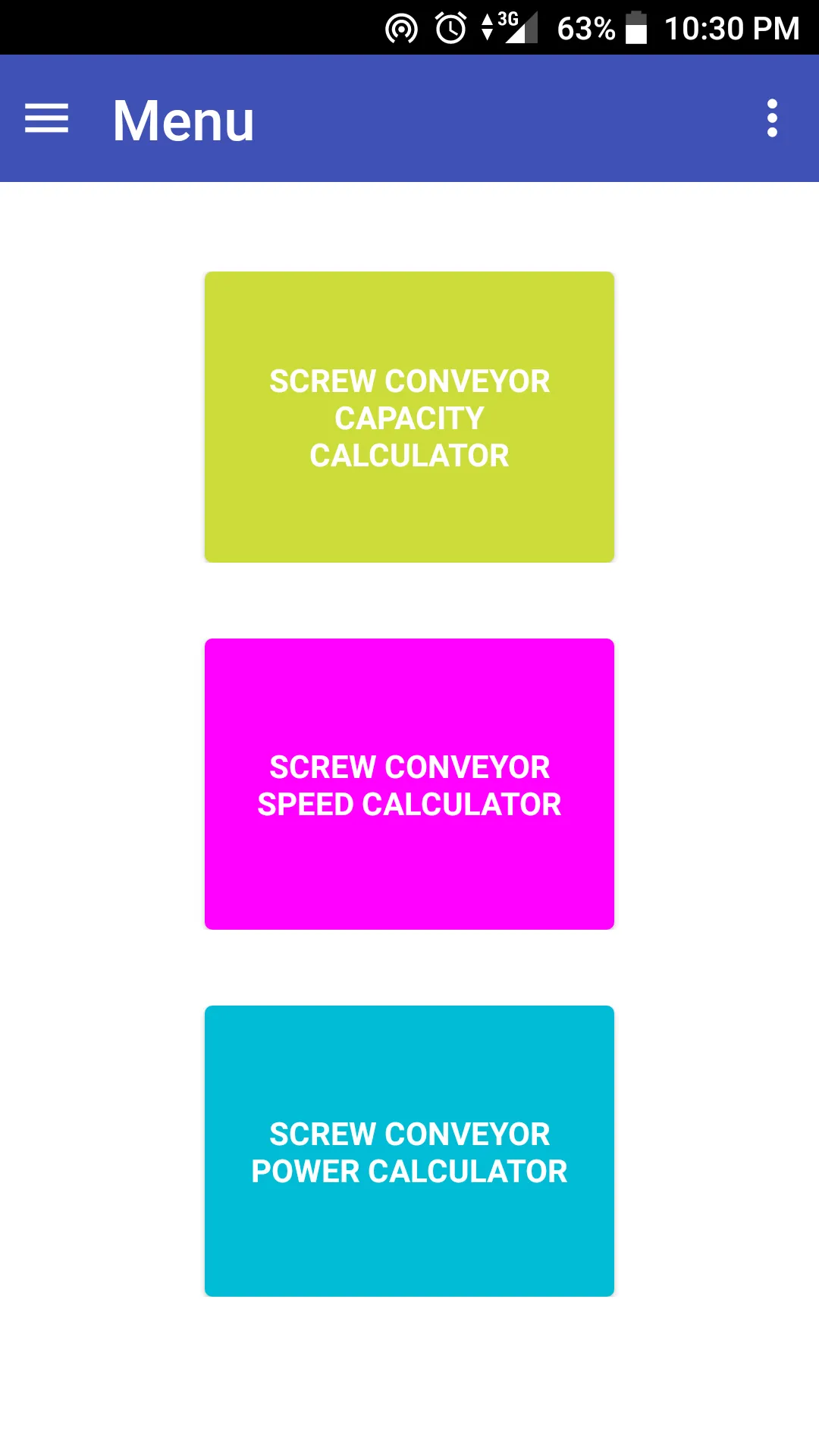 Screw Conveyor Calculator | Indus Appstore | Screenshot