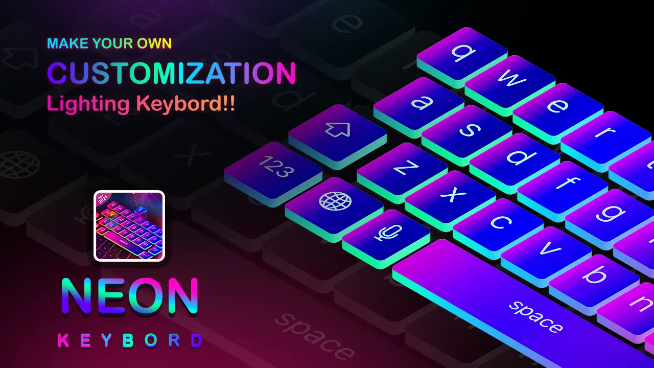 Neon Led Keyboard Photo, Emoji | Indus Appstore | Screenshot