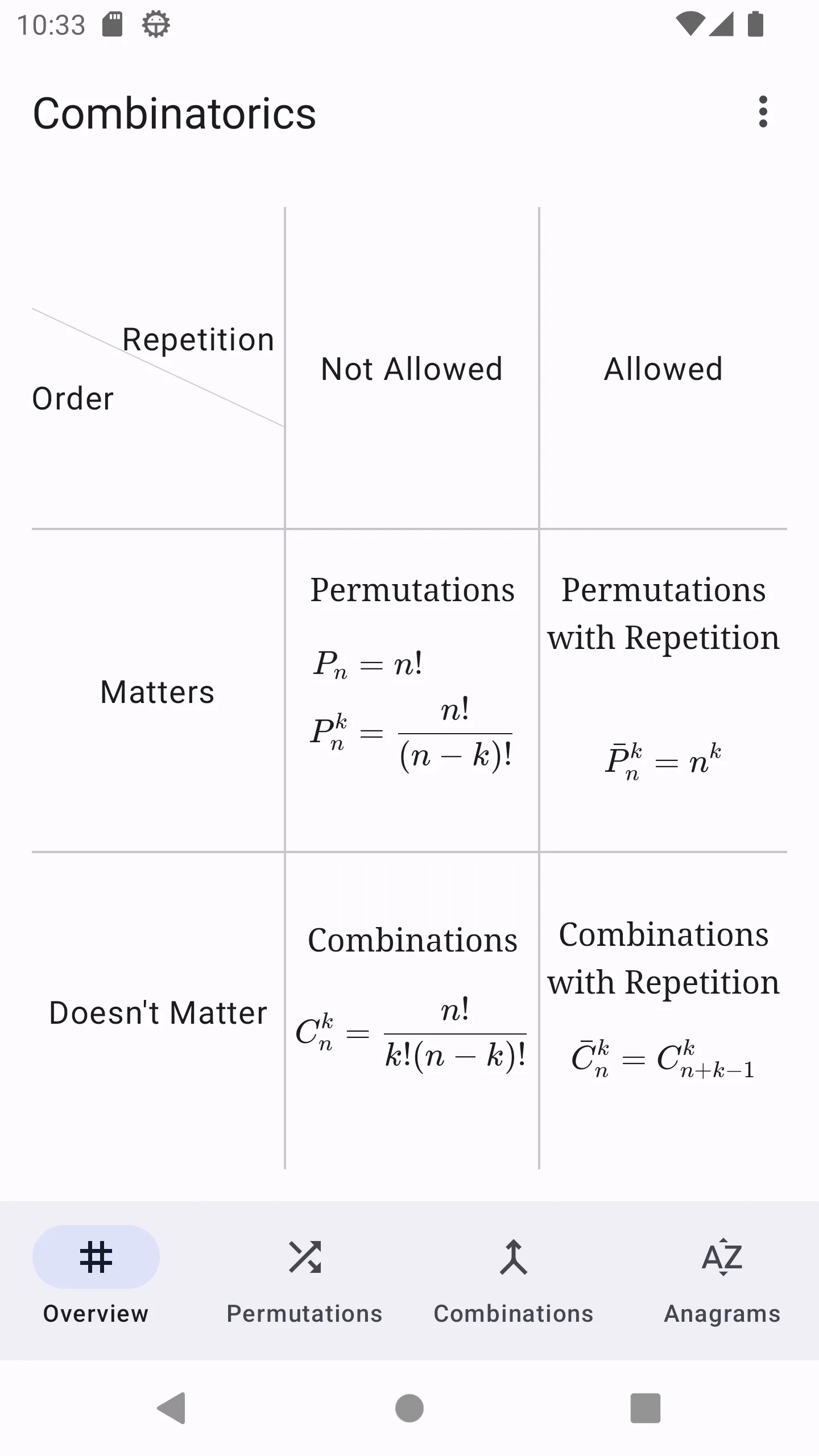 Combinatorics Mathematics | Indus Appstore | Screenshot