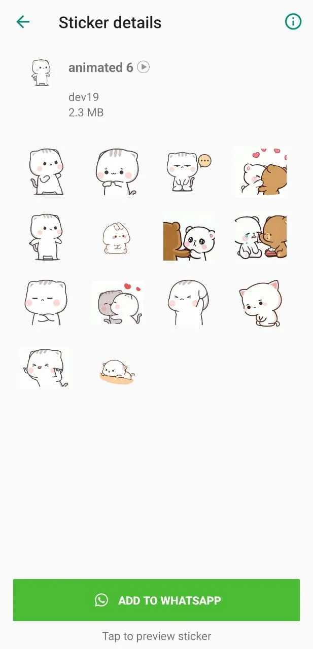 WASticker Cat animated sticker | Indus Appstore | Screenshot