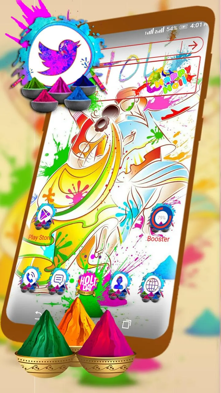 Holi Dance Launcher Theme | Indus Appstore | Screenshot