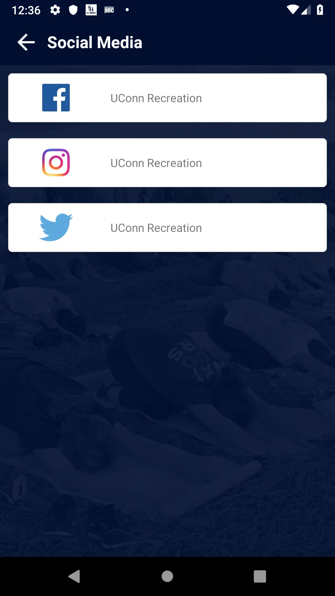 UConn Rec | Indus Appstore | Screenshot