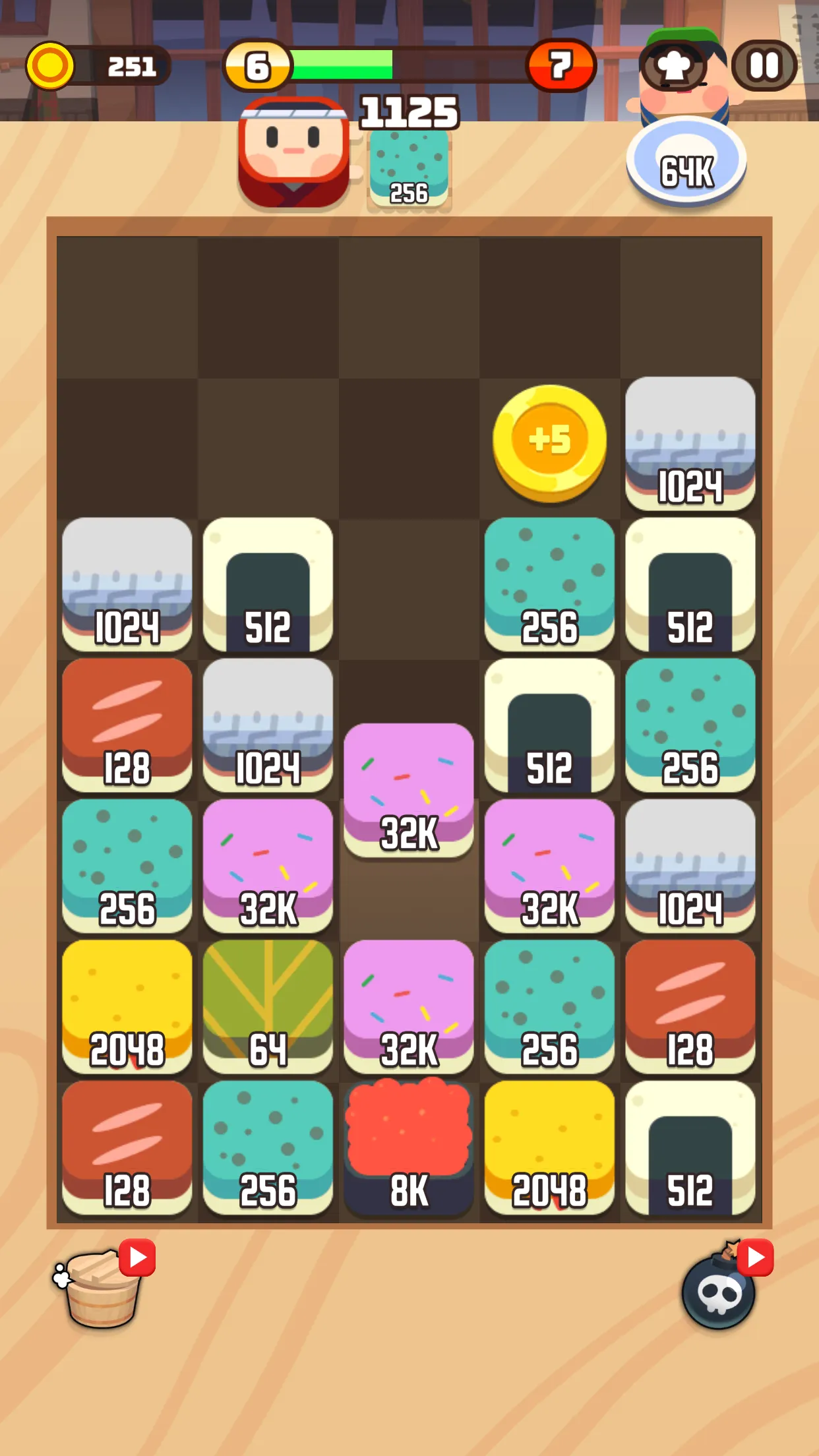 Sushi Drop : 2048 Merge Puzzle | Indus Appstore | Screenshot