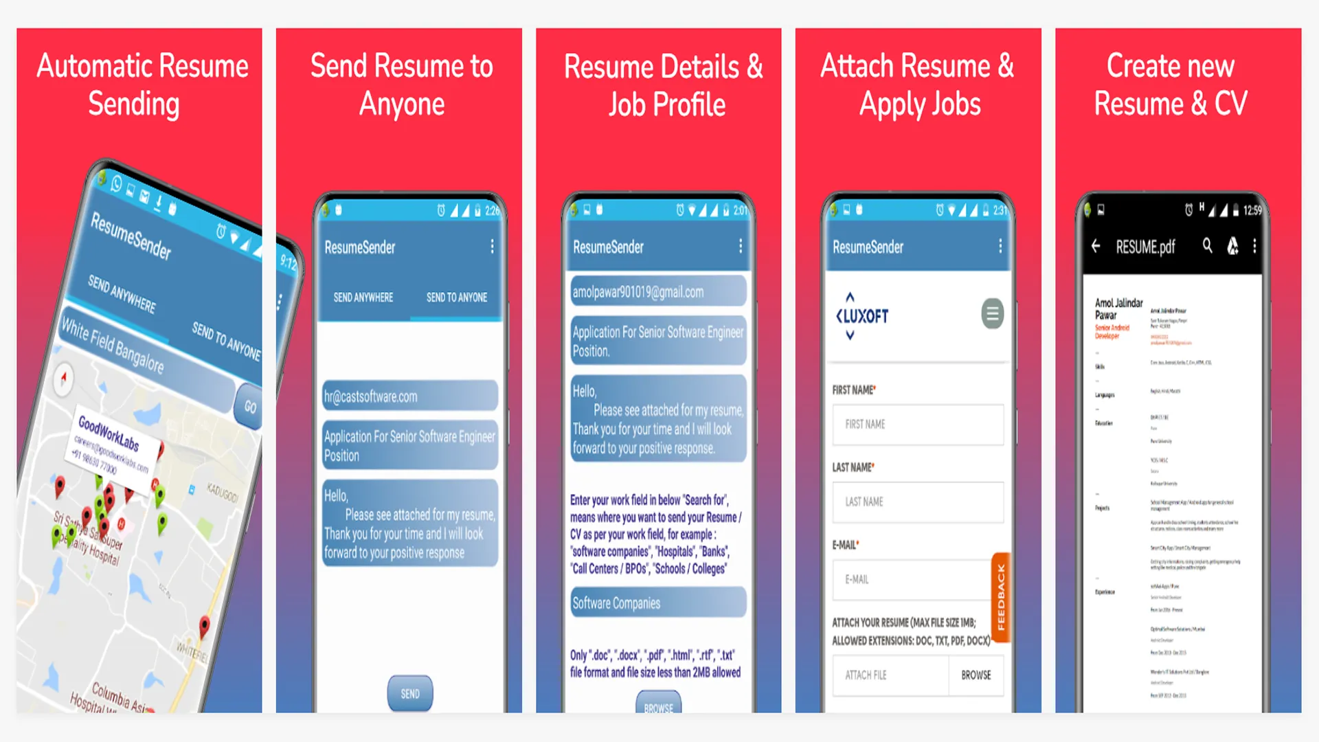 Resume Sender - CV Send Resume | Indus Appstore | Screenshot