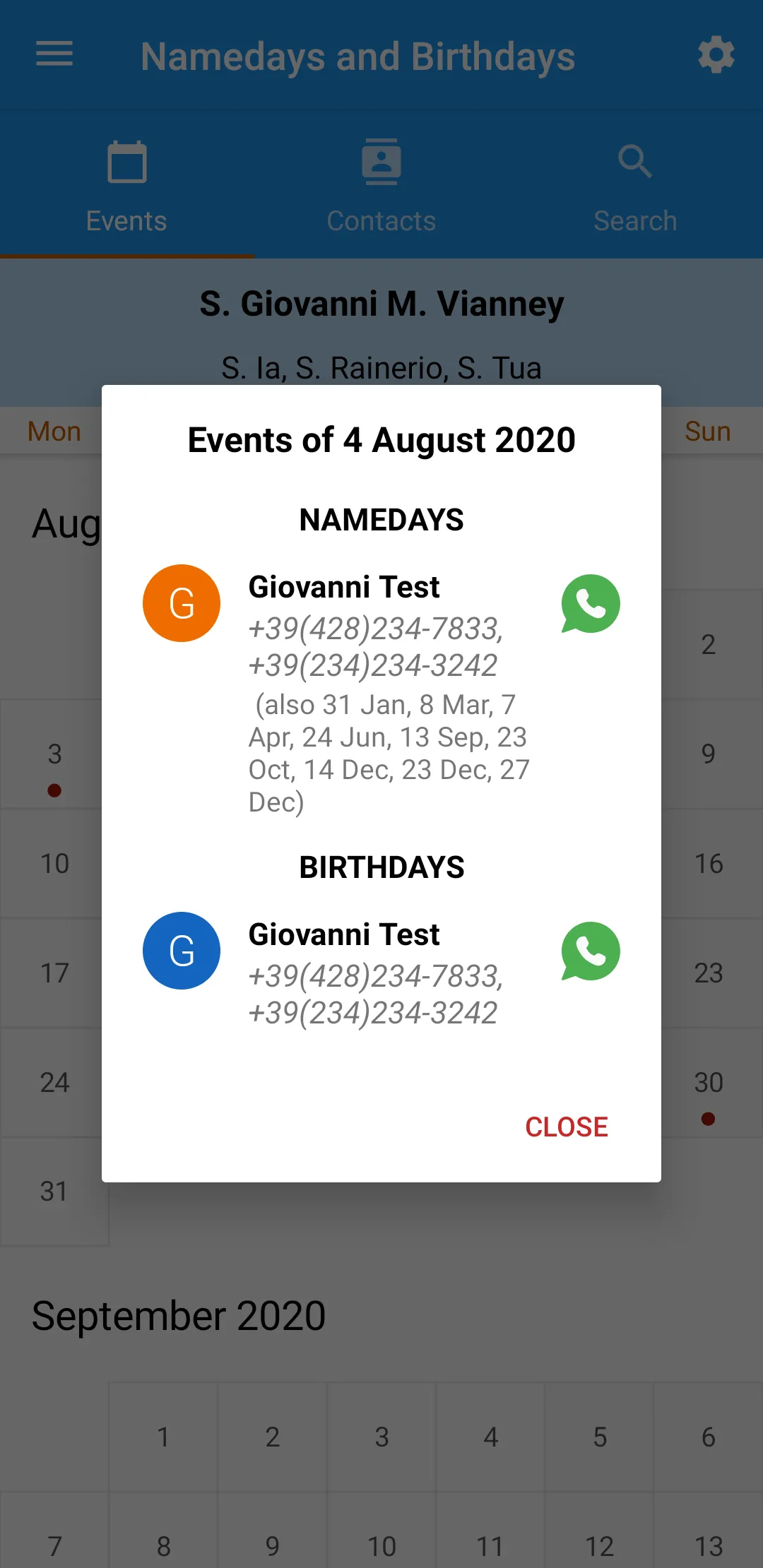 Namedays and Birthdays | Indus Appstore | Screenshot