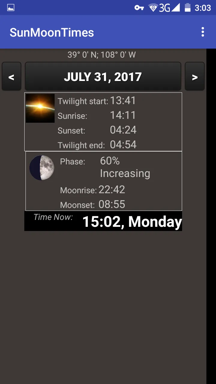 Sun Moon Times | Indus Appstore | Screenshot