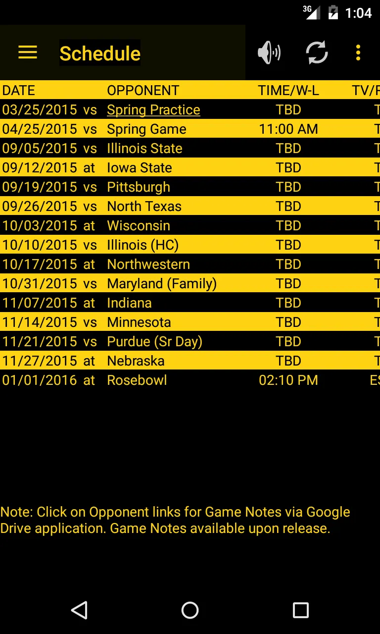 Hawkeye Football Schedule | Indus Appstore | Screenshot