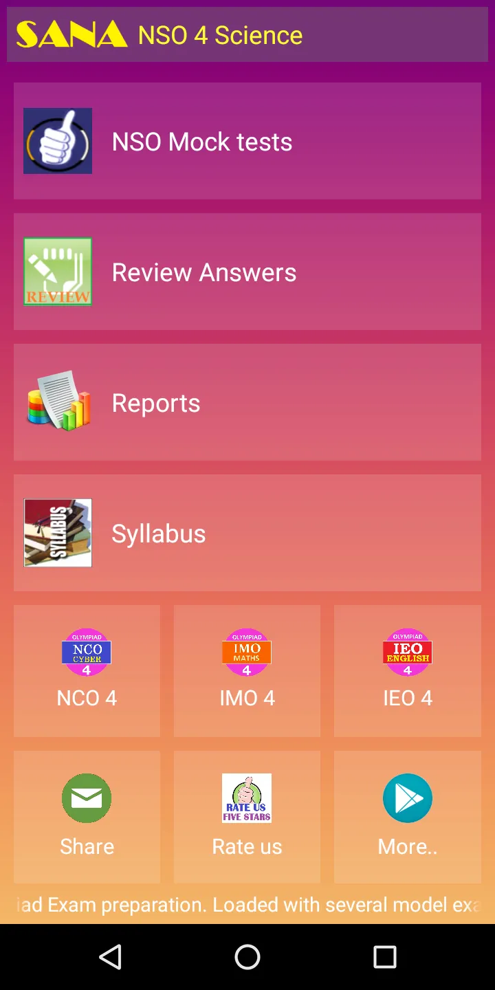 NSO 4 Science Olympiad | Indus Appstore | Screenshot