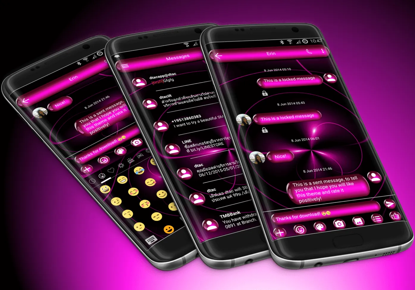 SMS Messages SpheresPink Theme | Indus Appstore | Screenshot