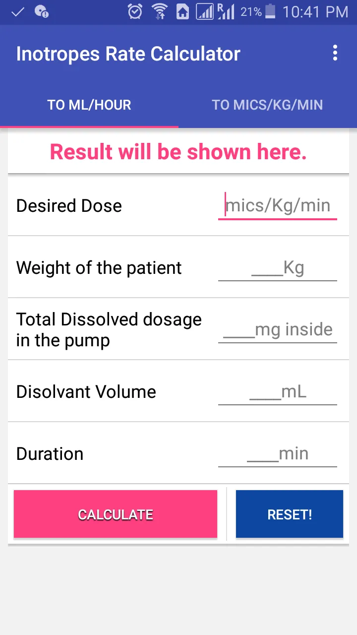 Inotropes Rate Calculator | Indus Appstore | Screenshot