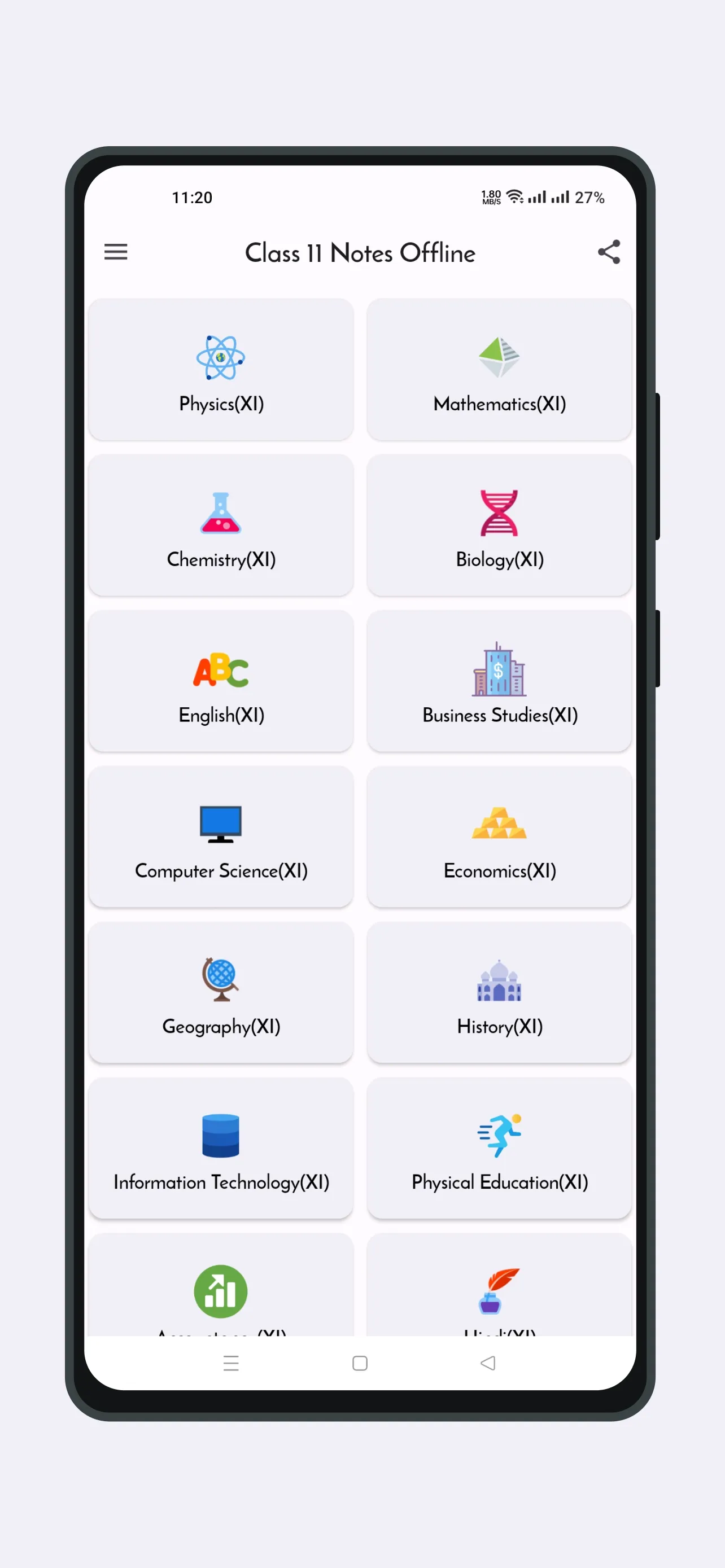 Class 11 Notes Offline | Indus Appstore | Screenshot