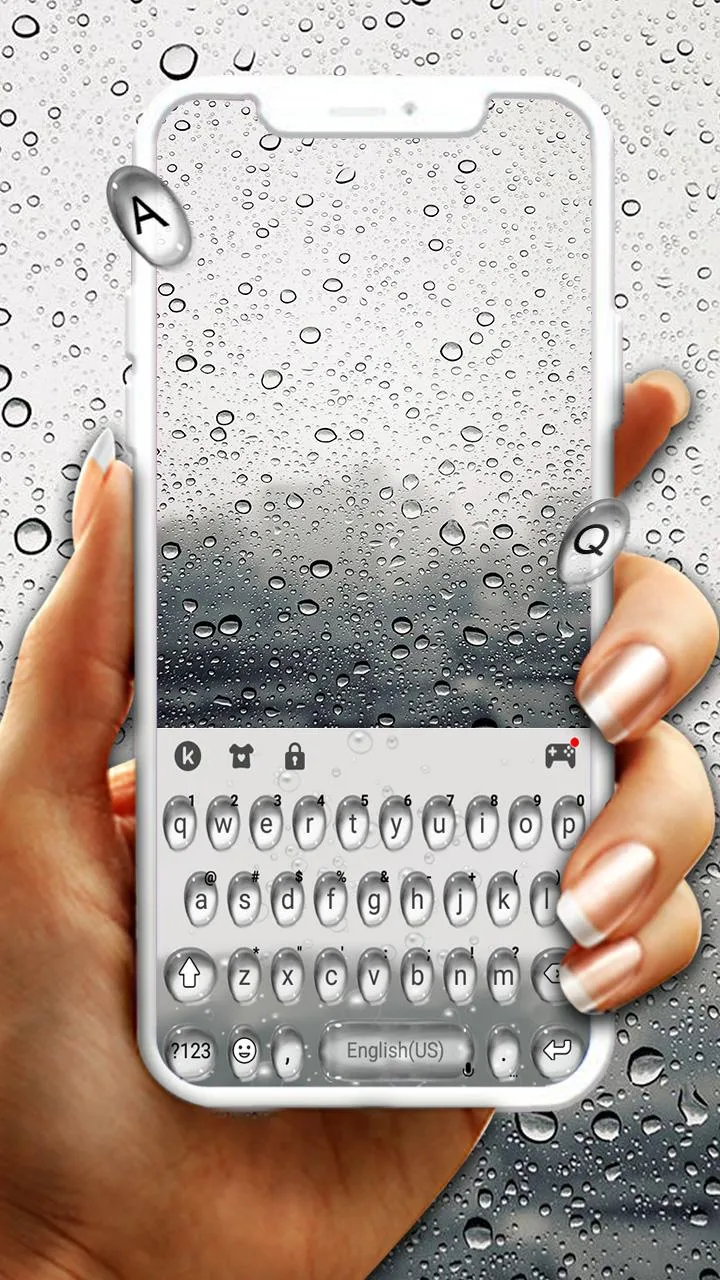 Simple Raindrops Keyboard Them | Indus Appstore | Screenshot