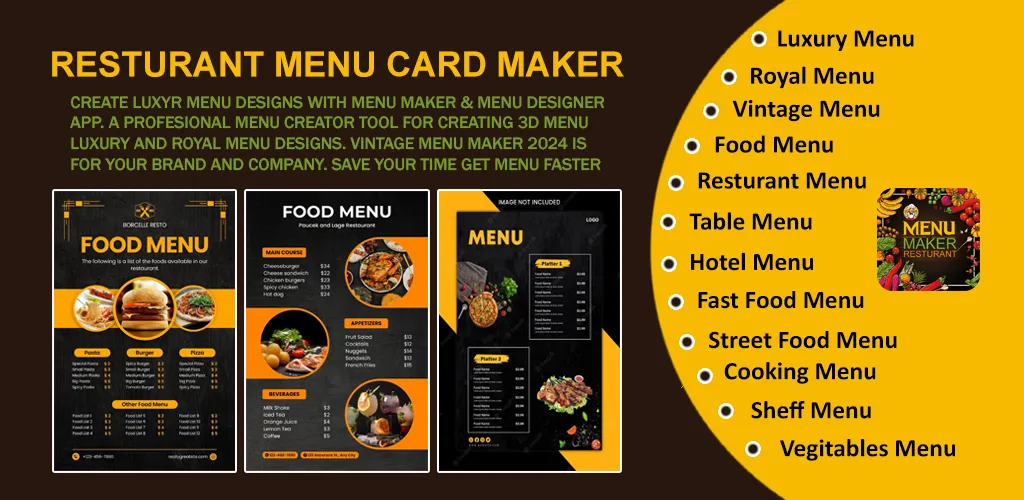 Menu Maker - Designs Creator | Indus Appstore | Screenshot