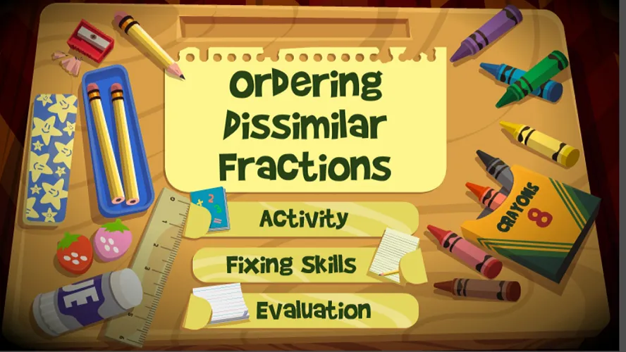 Ordering Dissimilar Fractions | Indus Appstore | Screenshot