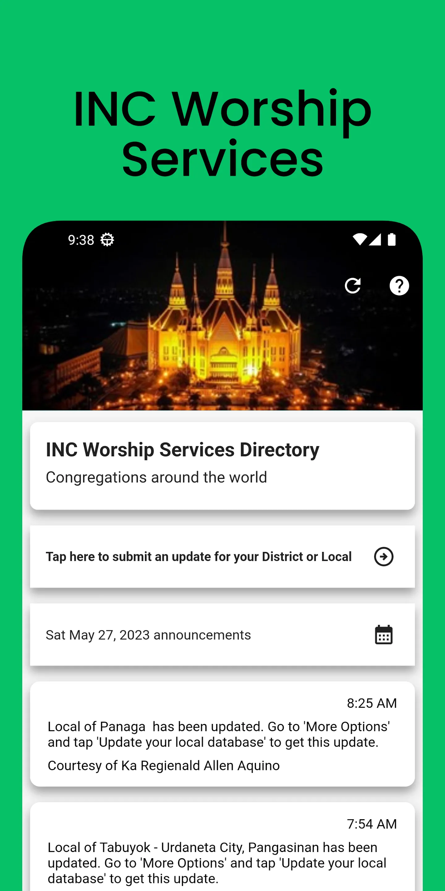 INC Worship Schedule | Indus Appstore | Screenshot