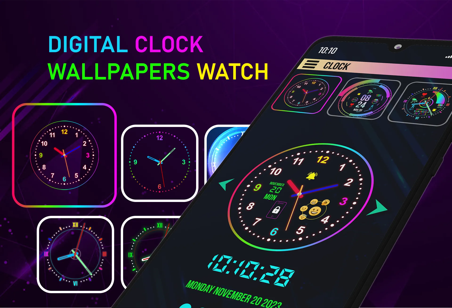 Neon Digital Clock Smart Watch | Indus Appstore | Screenshot