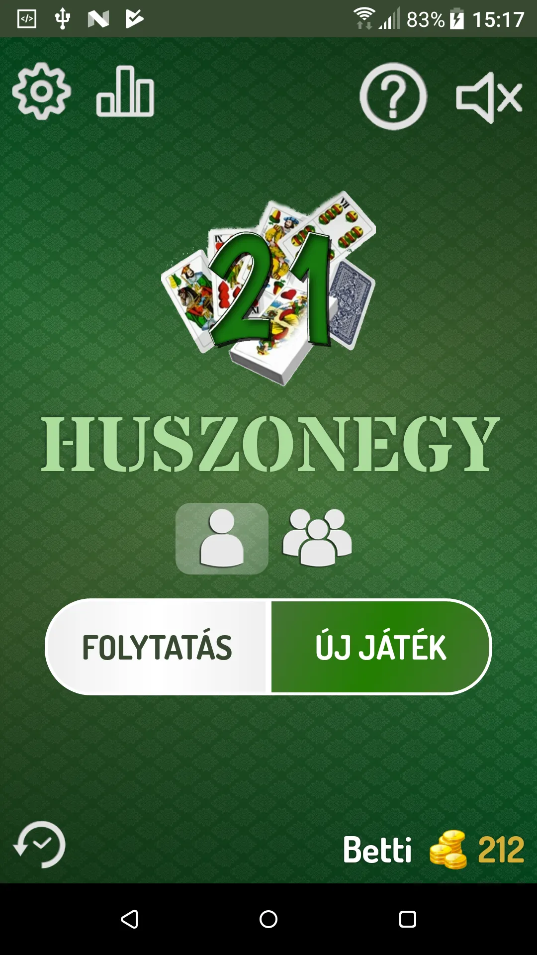 Huszonegy (magyar kártyával) | Indus Appstore | Screenshot