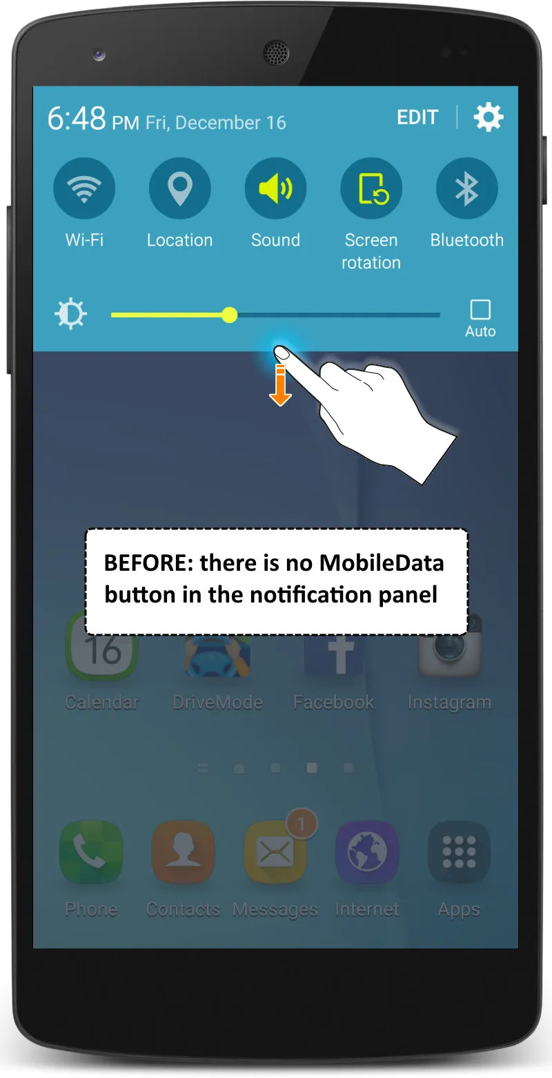 Install the MobileData button | Indus Appstore | Screenshot