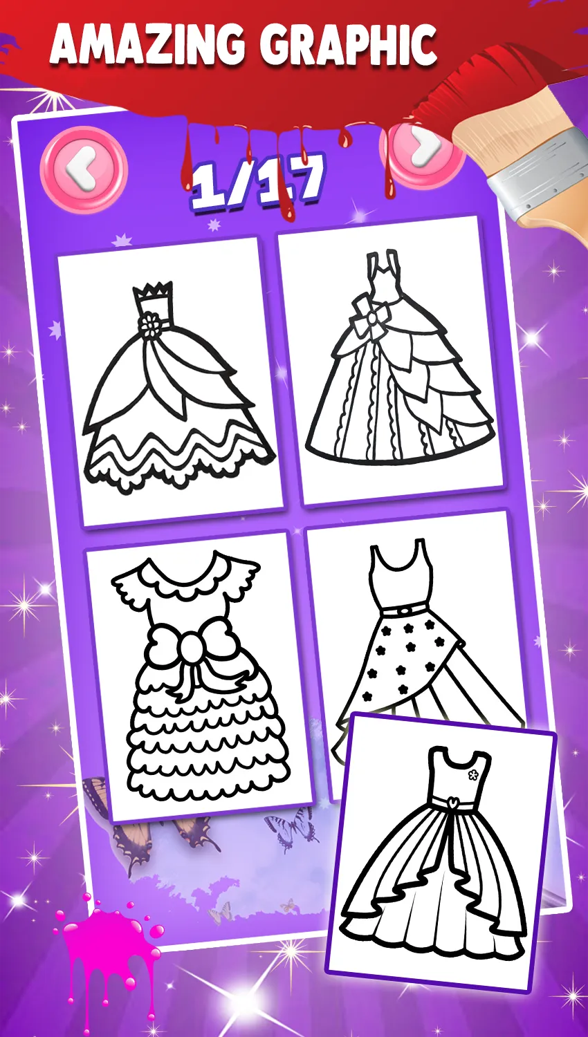 Dresses Coloring Book Glitter | Indus Appstore | Screenshot