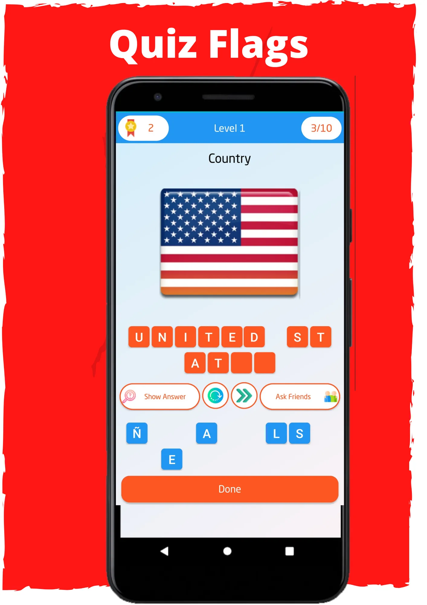 Quiz flags of the world | Indus Appstore | Screenshot