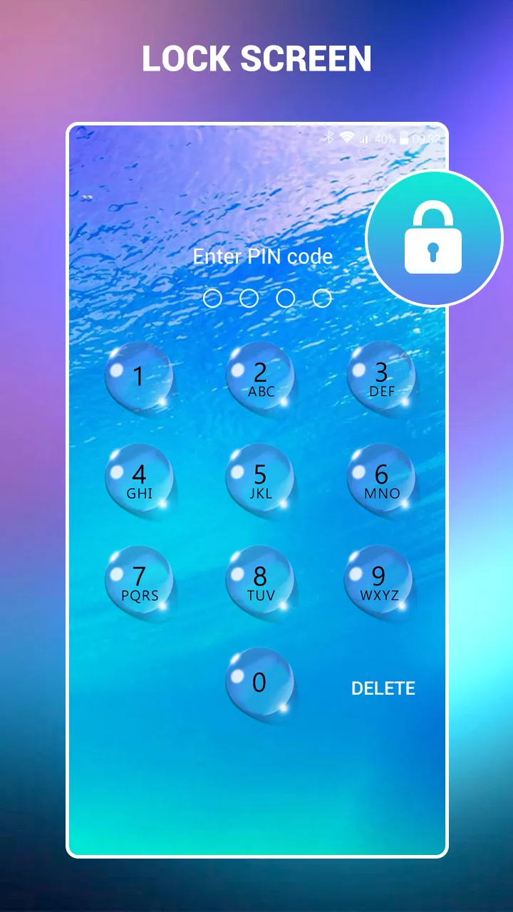 Lock screen - water droplets | Indus Appstore | Screenshot