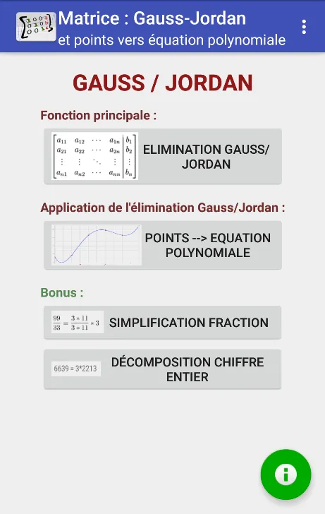 Matrice : Gauss-Jordan | Indus Appstore | Screenshot