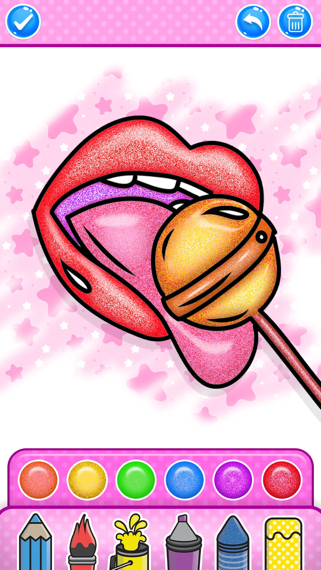 Glitter Lips Coloring Game | Indus Appstore | Screenshot