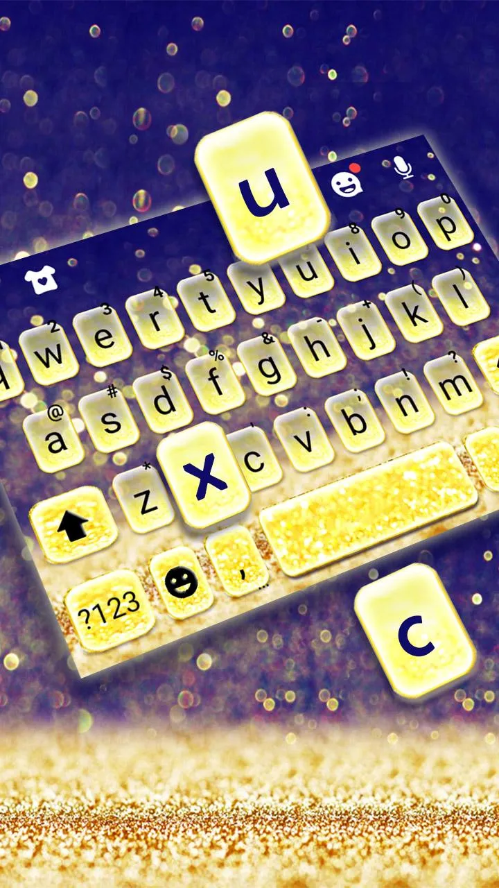 Gold Glitter Gradient Keyboard | Indus Appstore | Screenshot